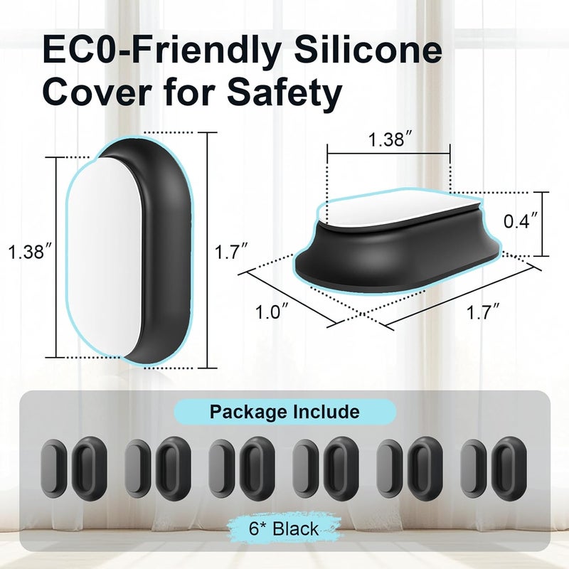 Vaszu Magnetic Remote Control Holder Self-Adhesive Wall Mount, 6 Pack Upgraded Silicone Organizer Storage Wall Holder for Home Office TV, Fan and Air Conditioner Remote Control Black - Image 5